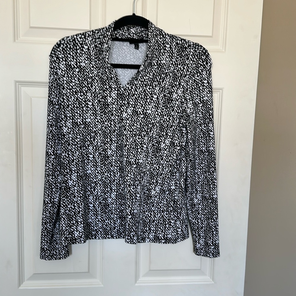Talbots size Medium Black/White shirt